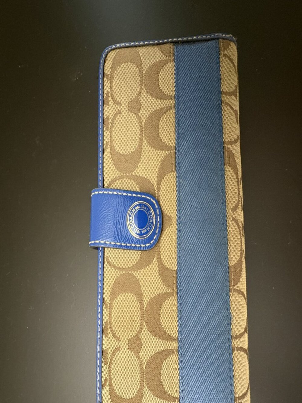 Coach Brown and Blue Wallet